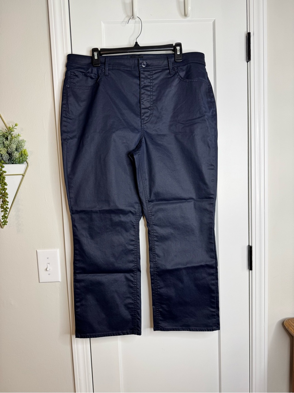 Talbots Black Waxed Demi Boot Crop Jeans
